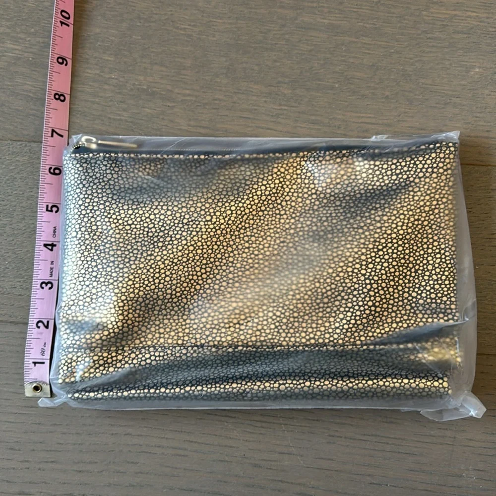 Tarte Gold Getter Polka Dot Makeup Cosmetic Bag Travel Pouch Zipper New Unused